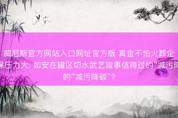 威尼斯官方网站入口网址官方版 真金不怕火葬企业环保压力大: 如安在罐区切水武艺竣事信得过的“减污降碳”?