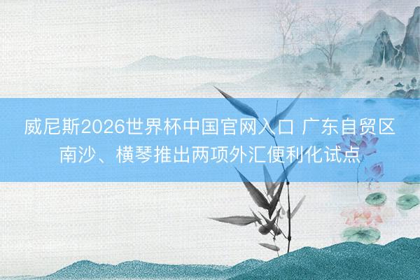 威尼斯2026世界杯中国官网入口 广东自贸区南沙、横琴推出两项外汇便利化试点